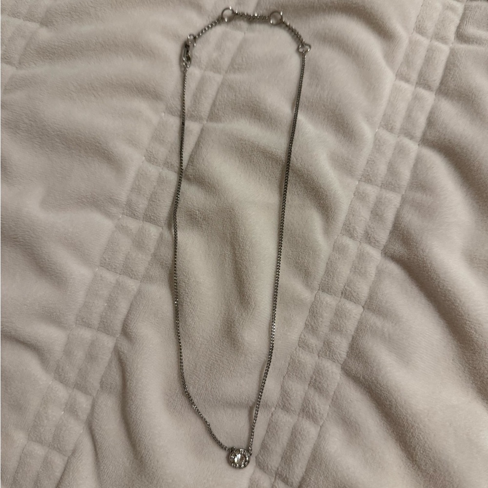 Givenchy Silver Necklace with Crystal Pendant